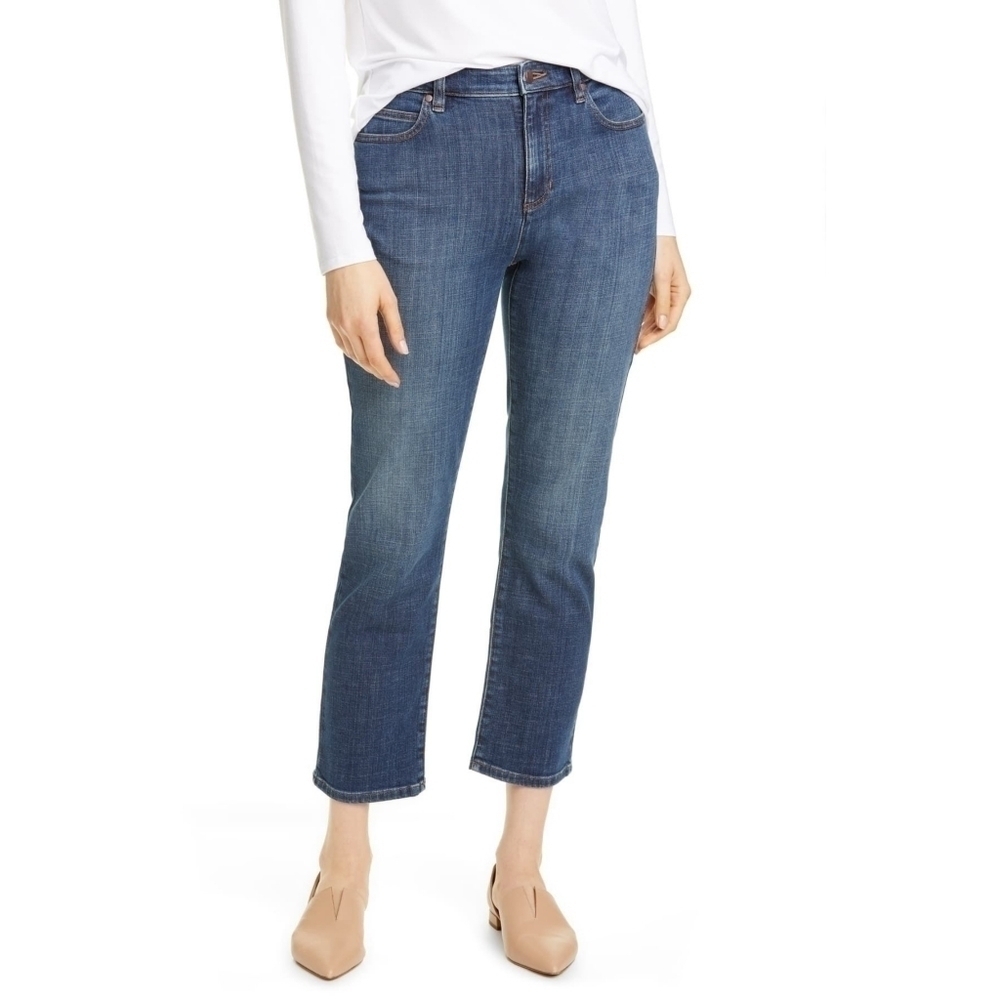Eileen Fisher High Rise Cropped Whisker Wash
